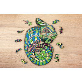 Eco-wood-art - dřevěné puzzle Chameleon