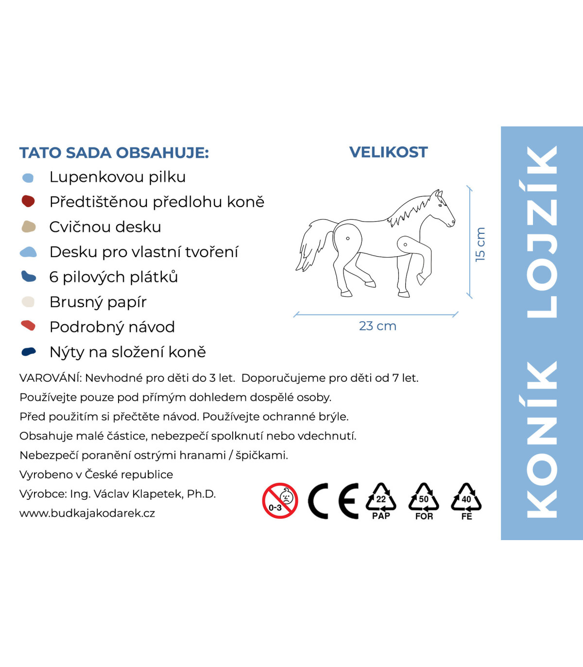 Sada na vyřezávání - koník Lojzík