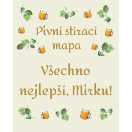 Pivní stírací mapa