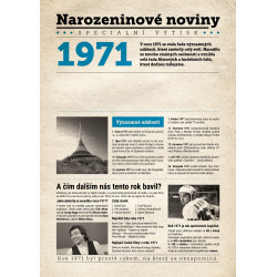 Narozeninové noviny 1971 s vlastním textem