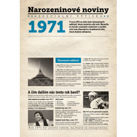 Narozeninové noviny 1971 s vlastním textem