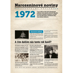 Narozeninové noviny 1972 s vlastním textem