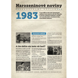 Narozeninové noviny 1983 s vlastním textem