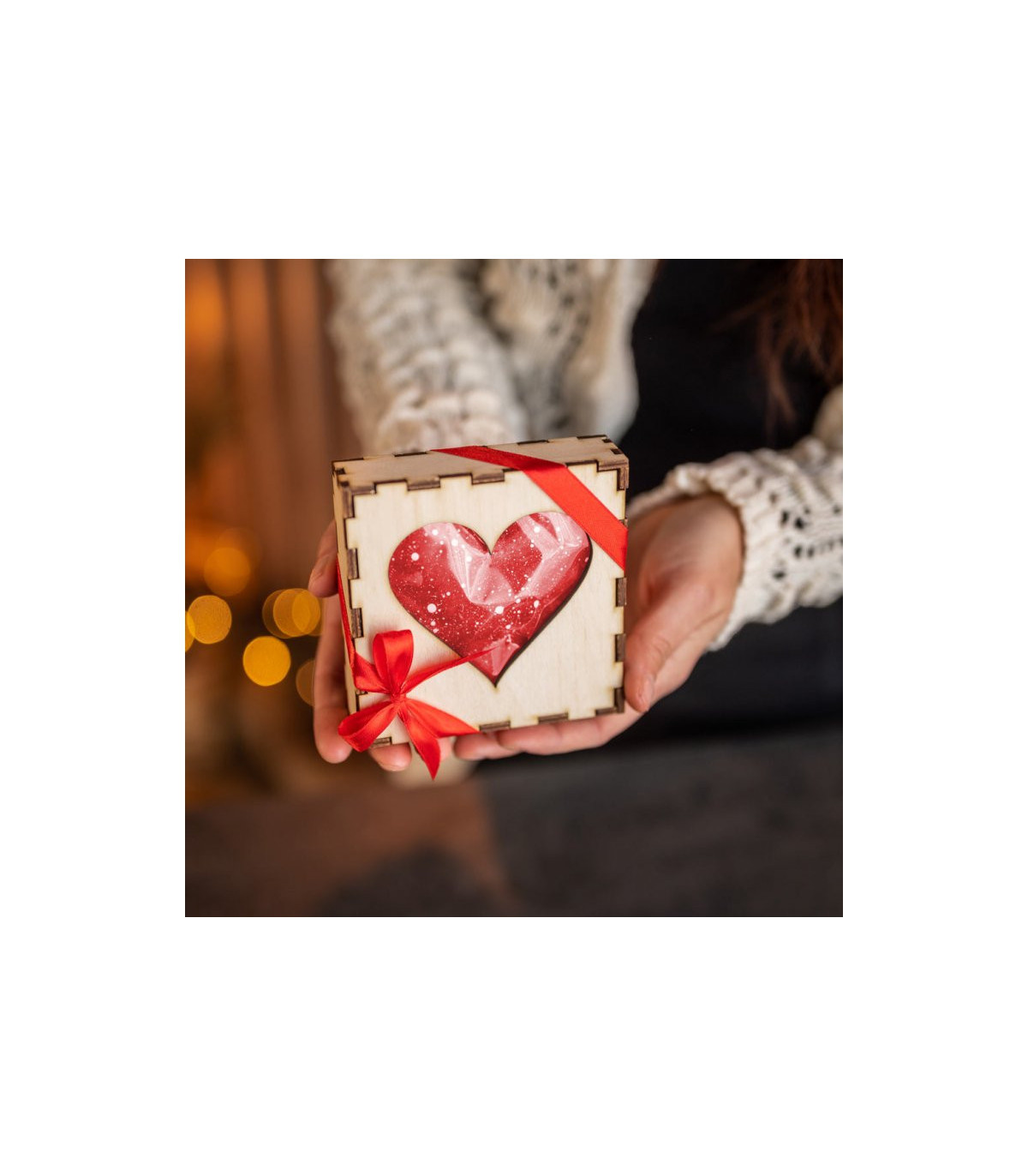 Červené čokoládové srdce v krabičce