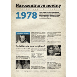 Narozeninové noviny 1978  s vlastním textem a fotografií