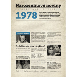 Narozeninové noviny 1978  s vlastním textem