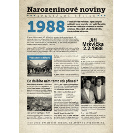 Narozeninové noviny 1988  s vlastním textem