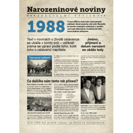 Narozeninové noviny 1988  s vlastním textem