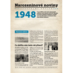 Narozeninové noviny 1948 s vlastním textem