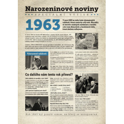 Narozeninové noviny 1963 s vlastním textem