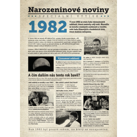 Narozeninové noviny 1982