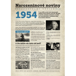 Narozeninové noviny 1954 s vlastním textem