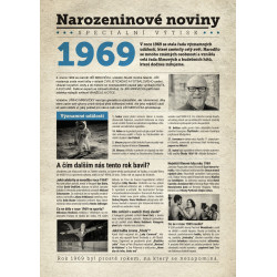 Narozeninové noviny 1969 s vlastním textem