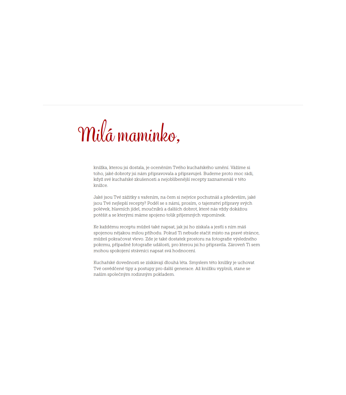 Maminko, vyprávěj o vaření | dárek pro babičku a maminku