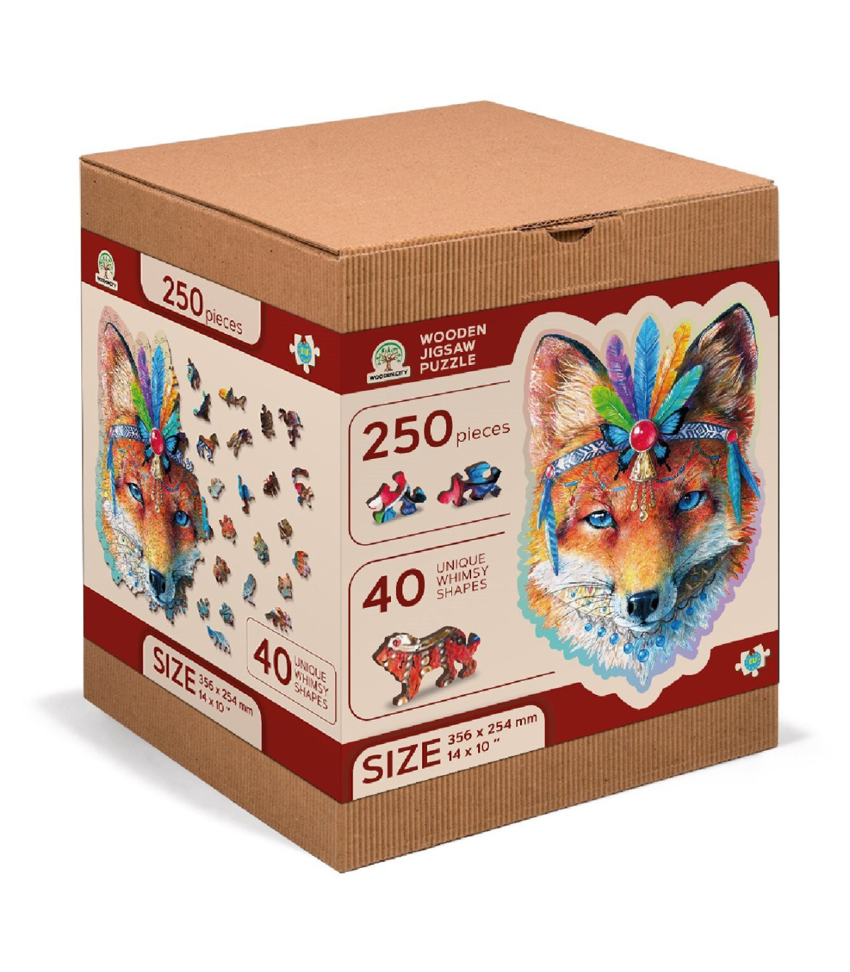 Dřevěné puzzle - Mystická liška - 250 dílků