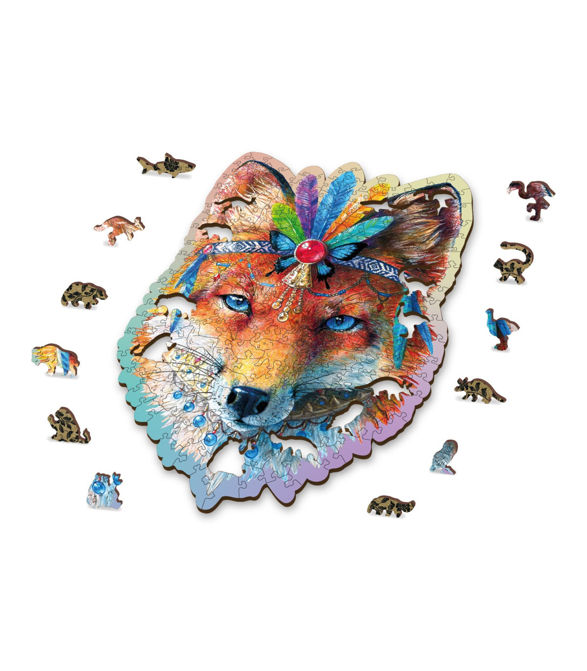 Dřevěné puzzle - Mystická liška - 250 dílků