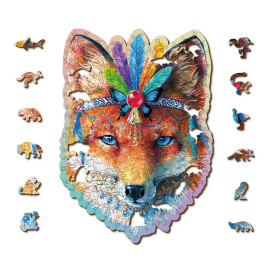 Dřevěné puzzle - Mystická liška - 250 dílků