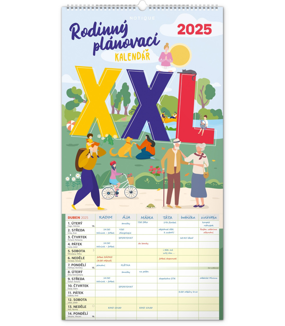 Rodinný plánovací kalendář XXL 2025
