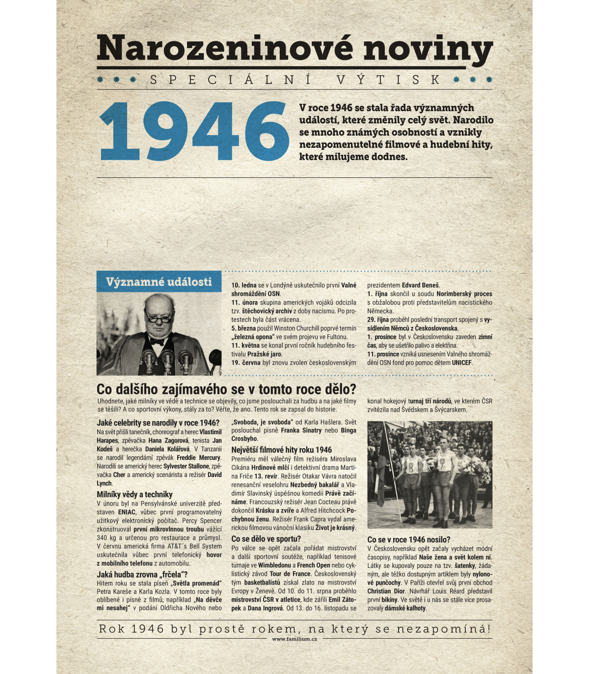 Narozeninové noviny 1990| Originální dárky s věnováním