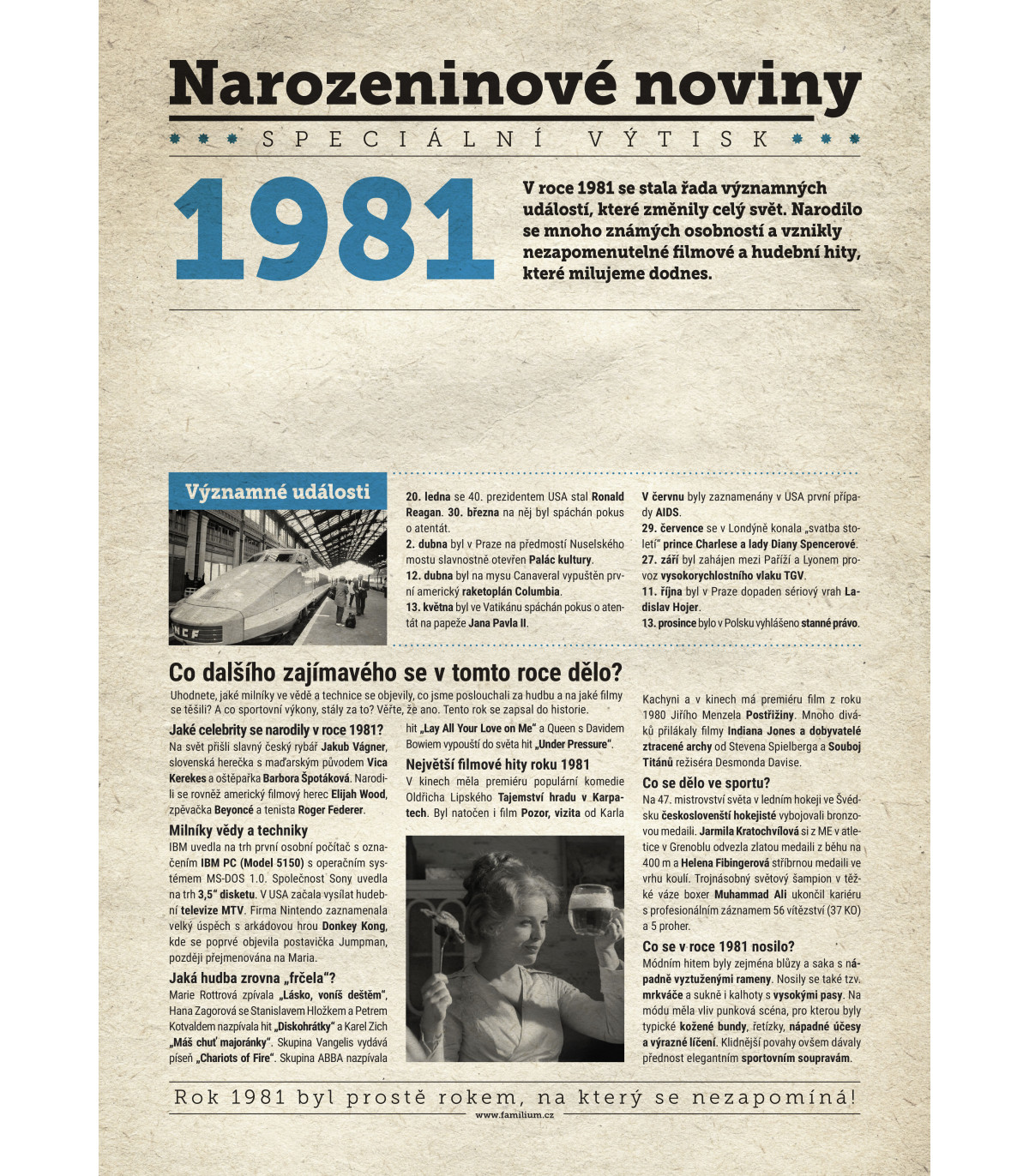 Narozeninové noviny 1990| Originální dárky s věnováním