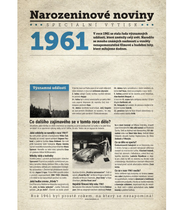 Narozeninové noviny 1990| Originální dárky s věnováním