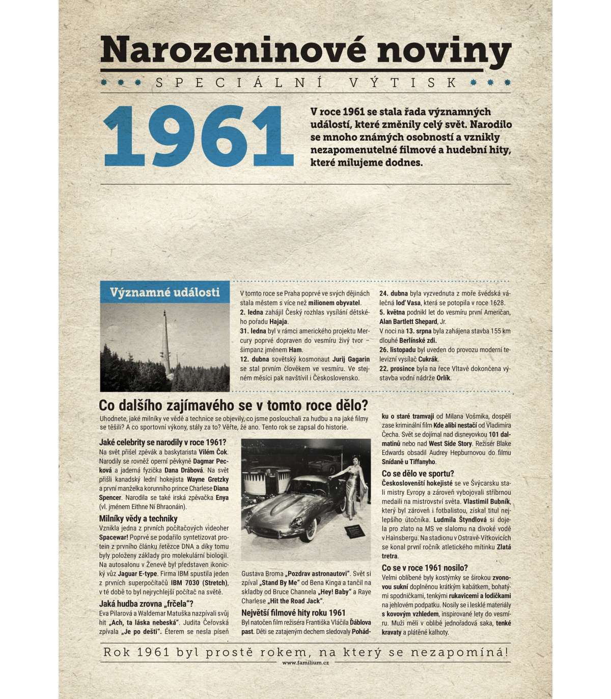 Narozeninové noviny 1990| Originální dárky s věnováním