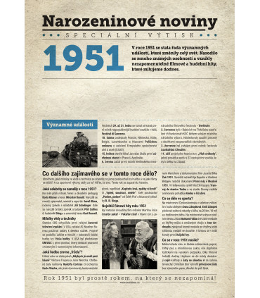 Narozeninové noviny 1990| Originální dárky s věnováním