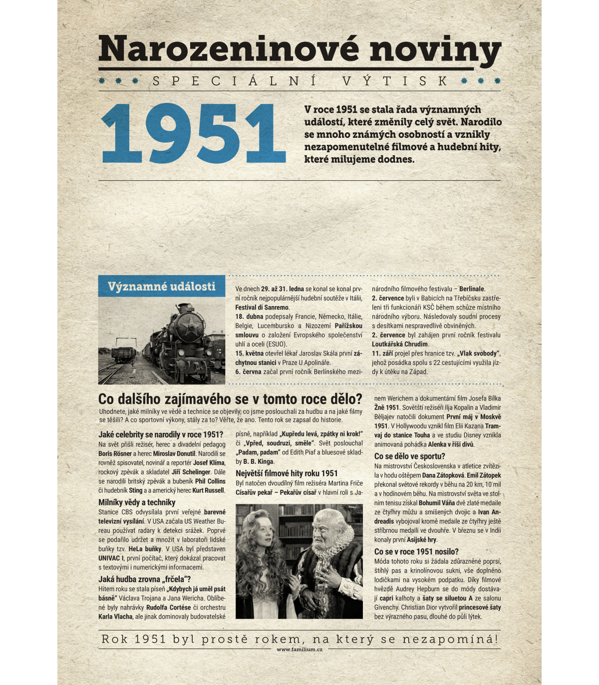 Narozeninové noviny 1990| Originální dárky s věnováním