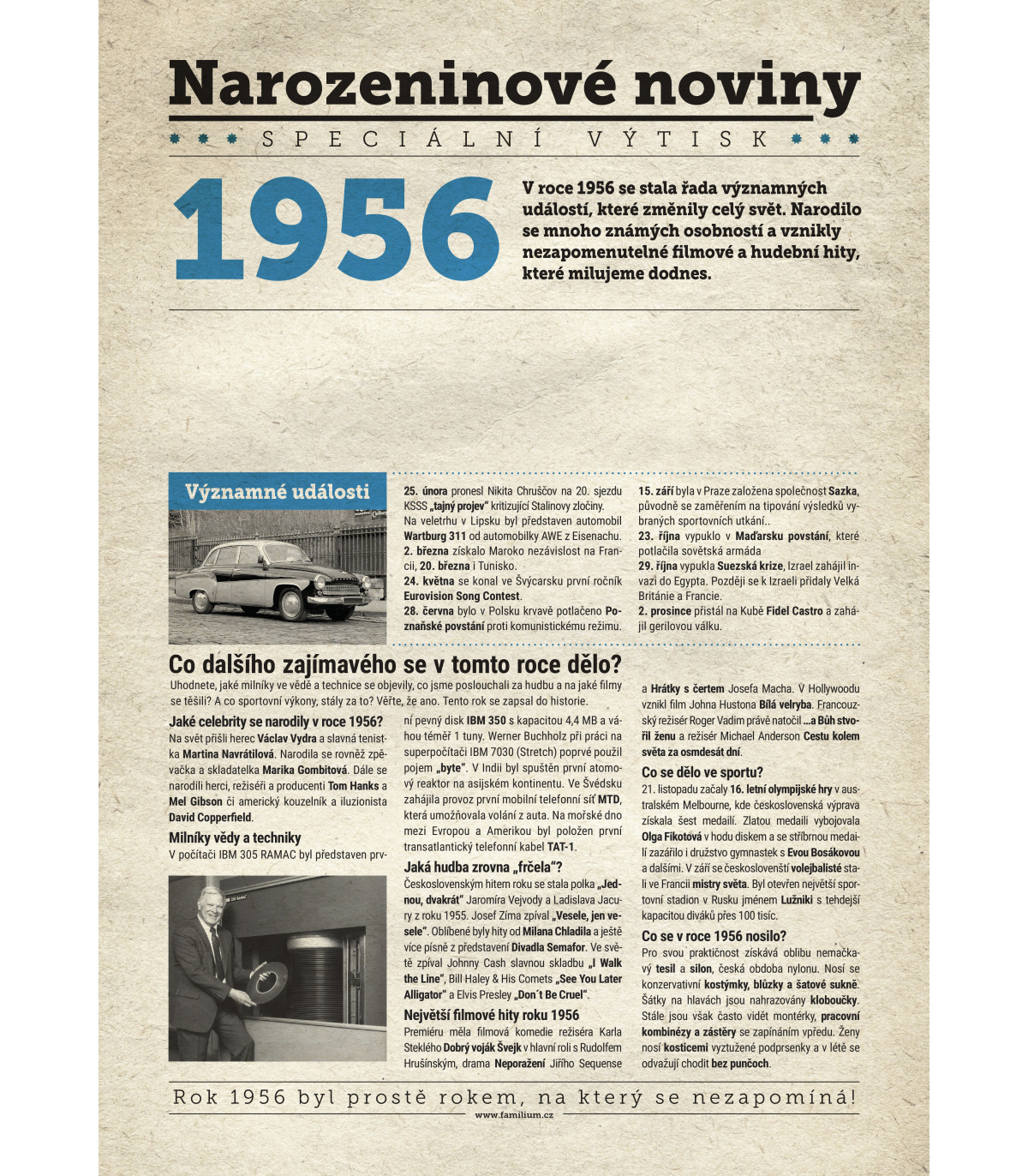 Narozeninové noviny 1990| Originální dárky s věnováním