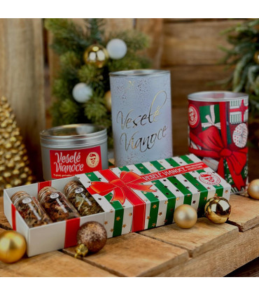 Dárková sada sypaných čajů „Veselé Vánoce“ | Originální vánoční dárek | Familium.cz