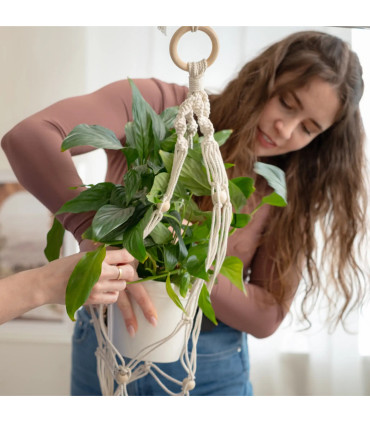 Macramé startovací sada – závěs na květináč | Kreativní sada pro ženy