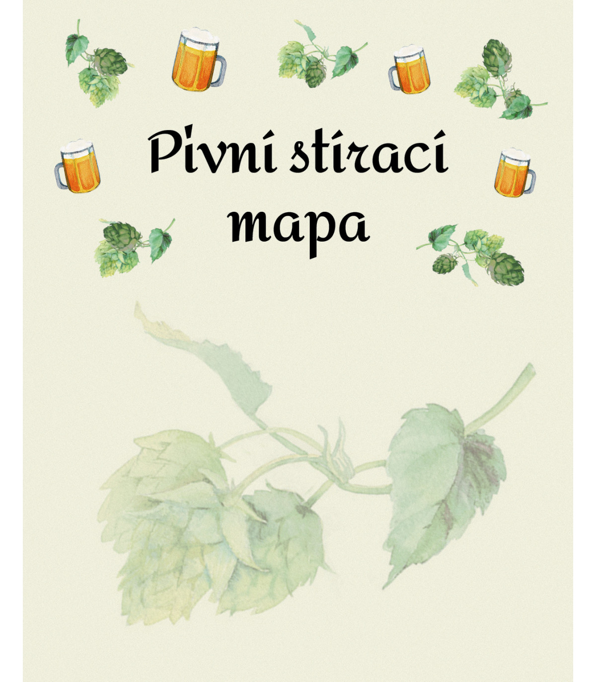 Pivní stírací mapa