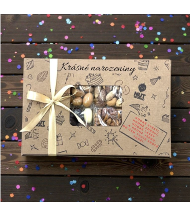 Narozeninový mix ořechů v dárkovém balení