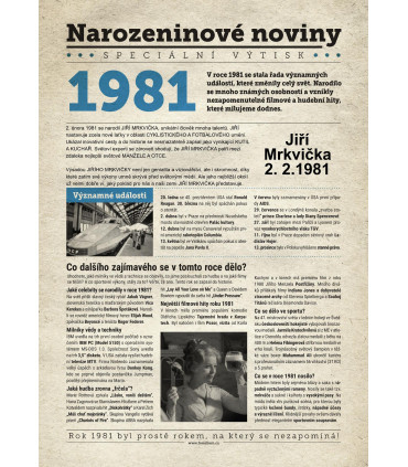 Narozeninové noviny 1990| Originální dárky s věnováním
