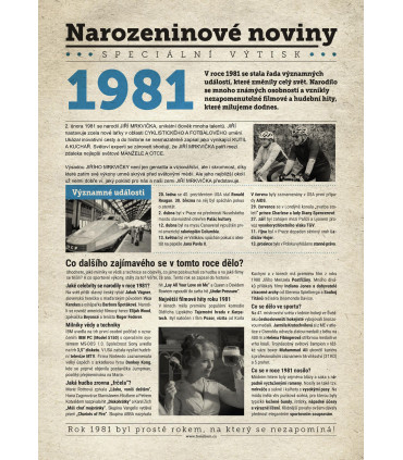 Narozeninové noviny 1990| Originální dárky s věnováním