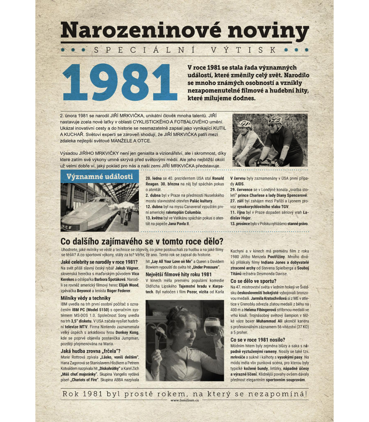 Narozeninové noviny 1990| Originální dárky s věnováním