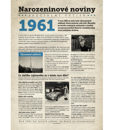 Narozeninové noviny 1990| Originální dárky s věnováním