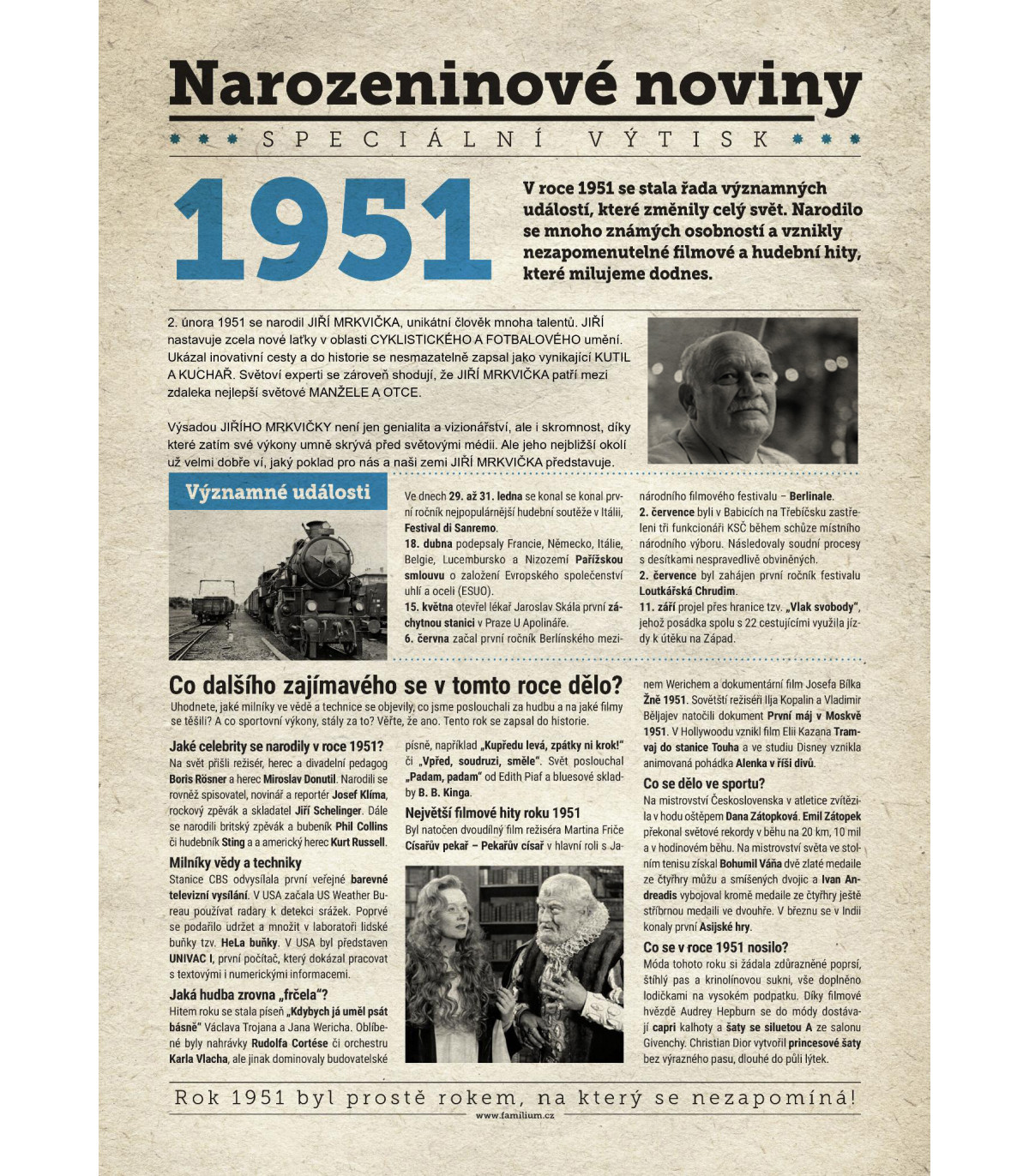 Narozeninové noviny 1990| Originální dárky s věnováním