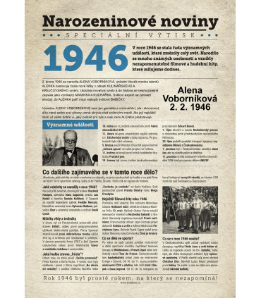 Narozeninové noviny 1990| Originální dárky s věnováním
