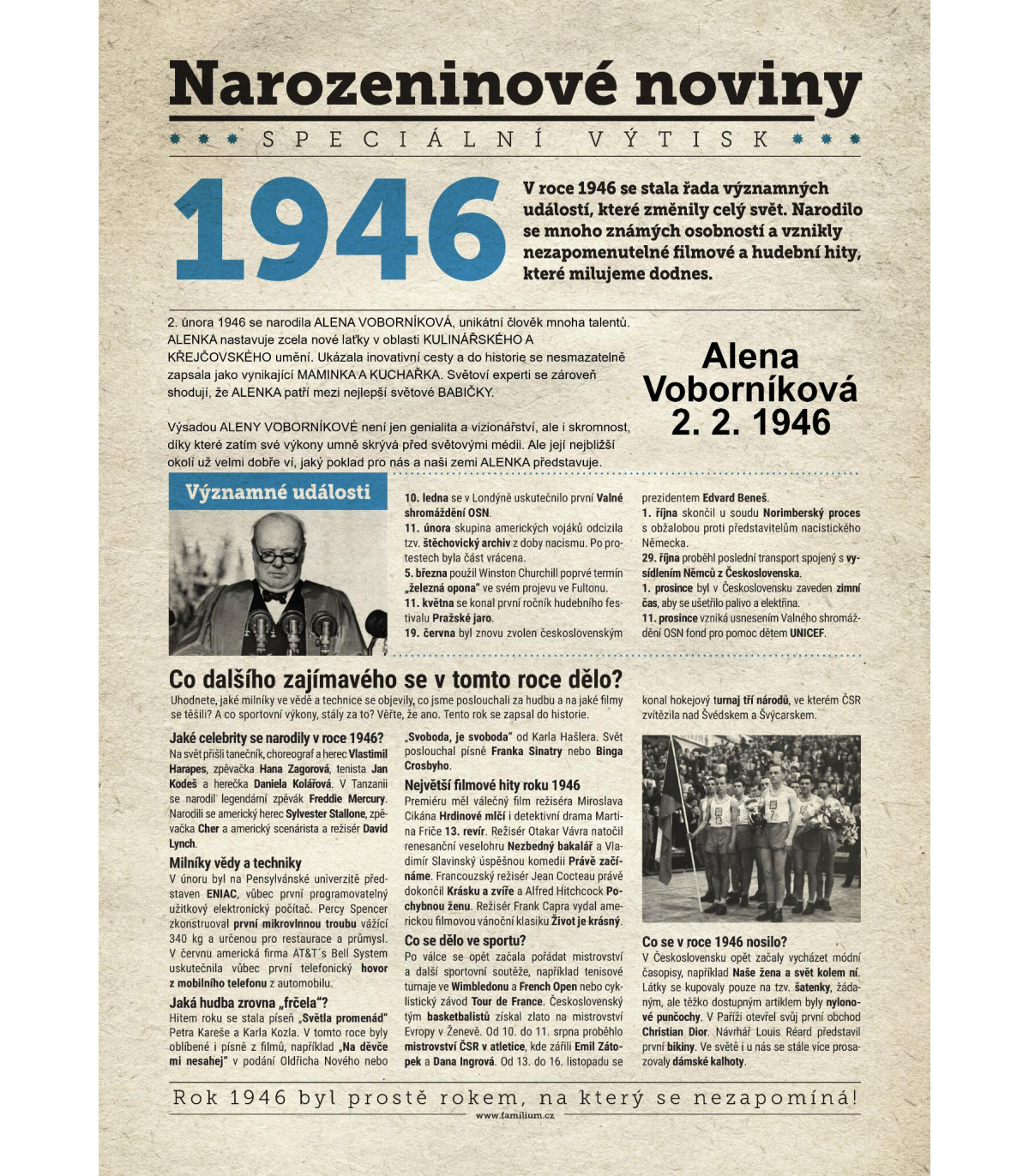 Narozeninové noviny 1990| Originální dárky s věnováním