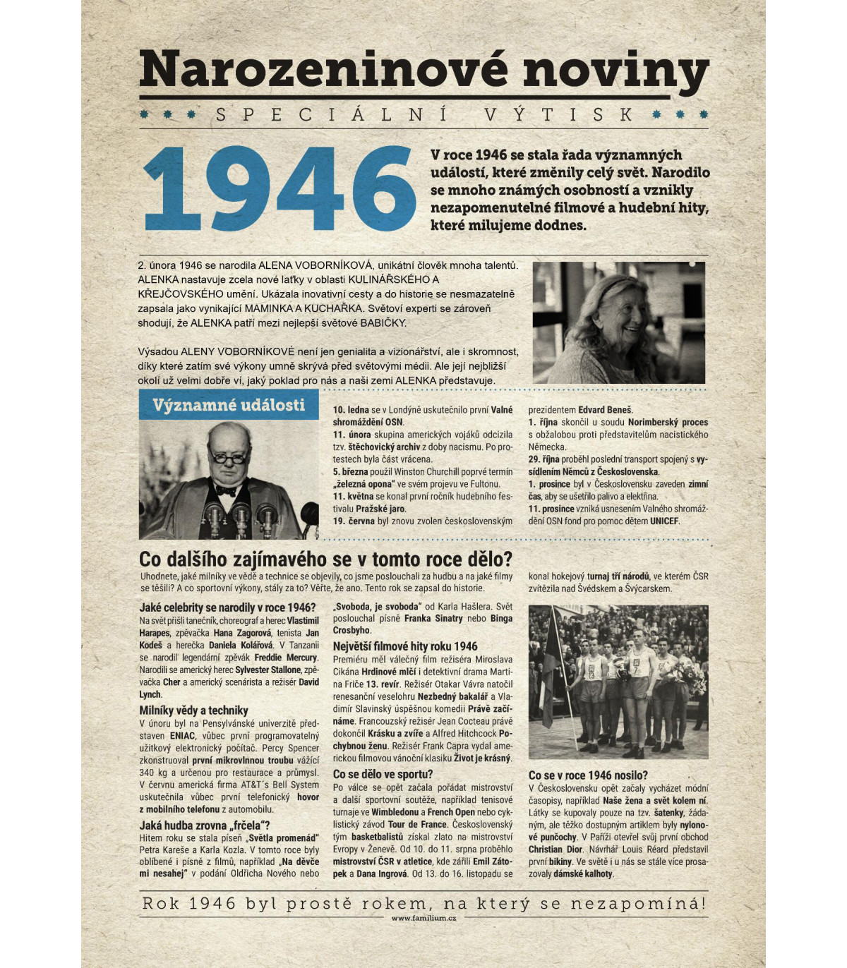 Narozeninové noviny 1990| Originální dárky s věnováním