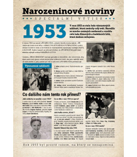 Narozeninové noviny 1953 | Originální dárky s věnováním