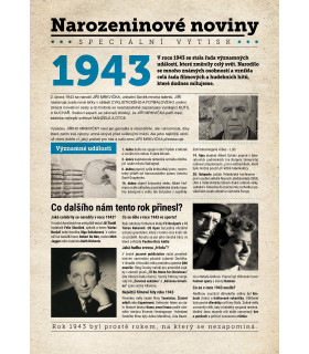 Narozeninové noviny 1943 | Originální dárky s věnováním