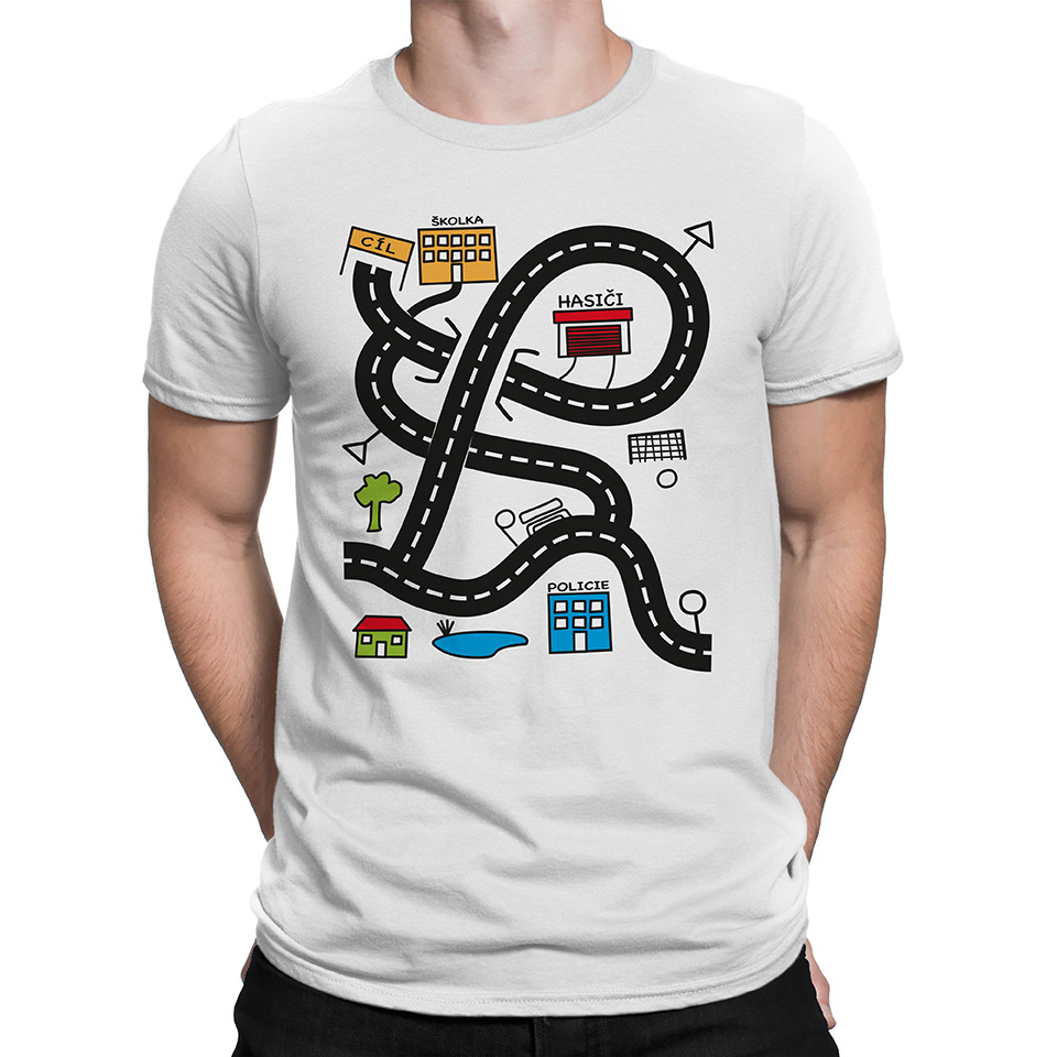 Tričko pro  unavené tatínky, autodráha, XXL